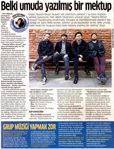 Akşam Gazetesi / Pazar Eki Aysun Yıldız Güngör&#039;ün Gripin Röportajı